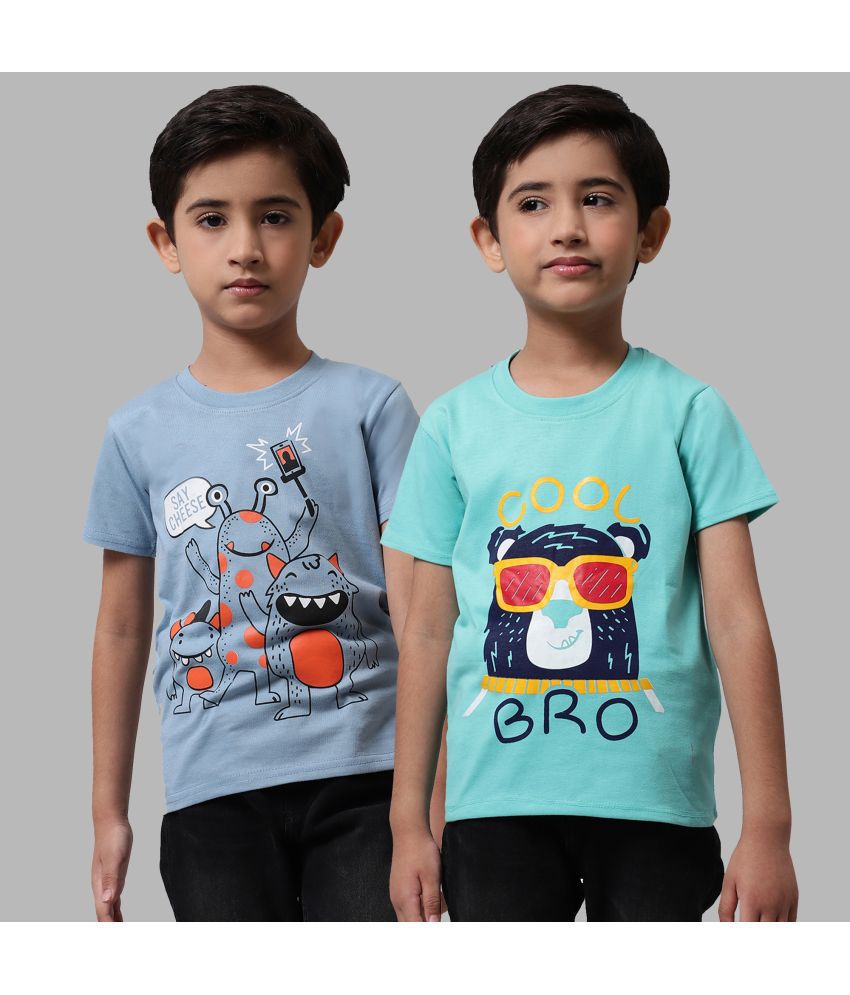     			Little Zing - Multicolor Cotton Boy's T-Shirt ( Pack of 2 )
