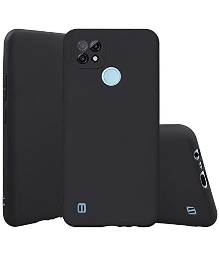     			BEING STYLISH - Black Silicon Plain Cases Compatible For Realme C21Y ( Pack of 1 )