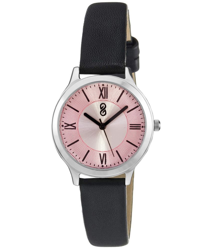     			DIGITRACK - Black Leather Analog Womens Watch