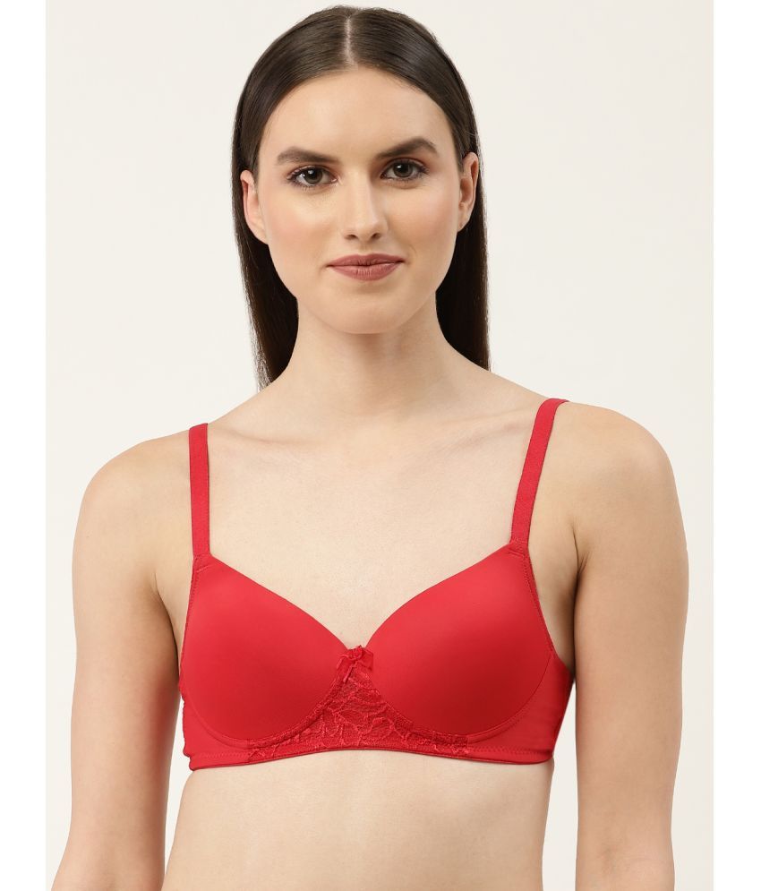     			Leading Lady Polyester Lightly Padded Women's T-Shirt Bra ( Red )