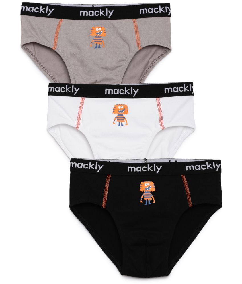     			Pack of 3 Mackly Cotton Blend Boys Briefs ( Grey )