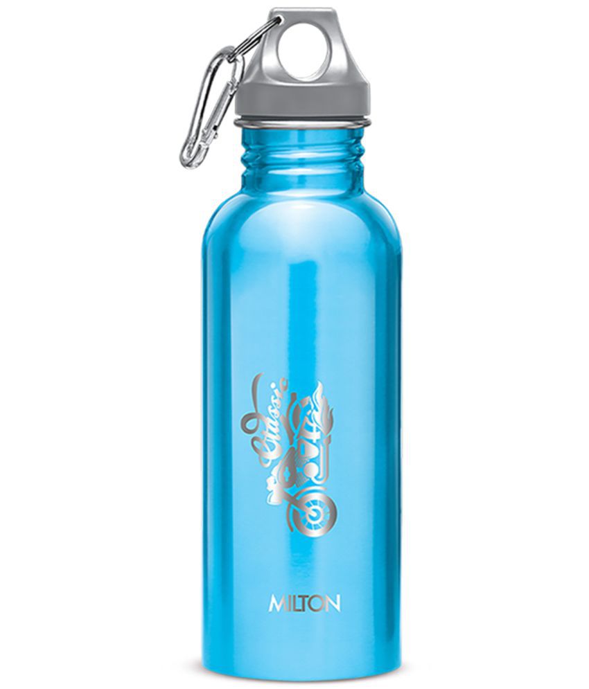     			Milton Alive 750 Stainless Steel Water Bottle, 750 ml (25 oz) | 18/8 (SS304) Food Grade Stainless Steel, Leak-Proof, Non-Insulated, BPA-Free, Carabiner Clip, Reusable Metal Water Bottle, Blue,Set of 1