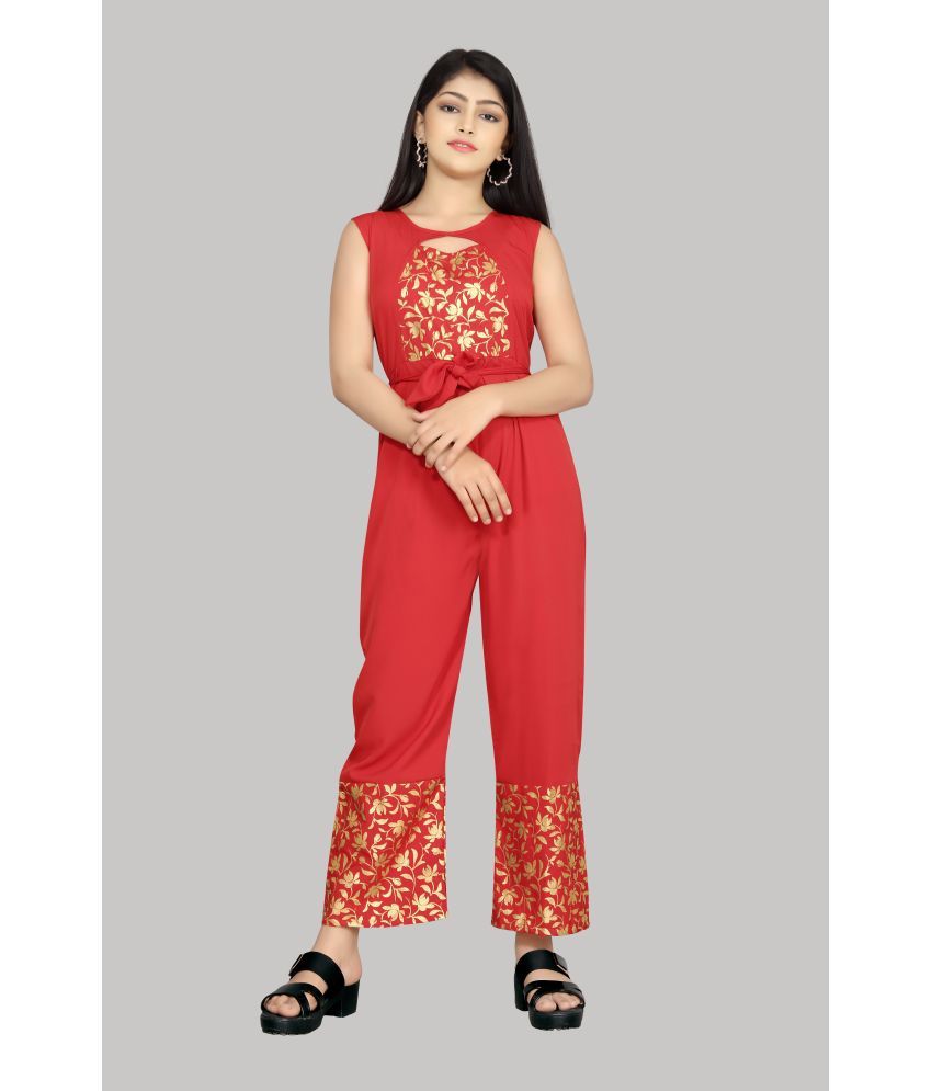     			R K Maniyar - Red Rayon Girls Jumpsuit ( Pack of 1 )