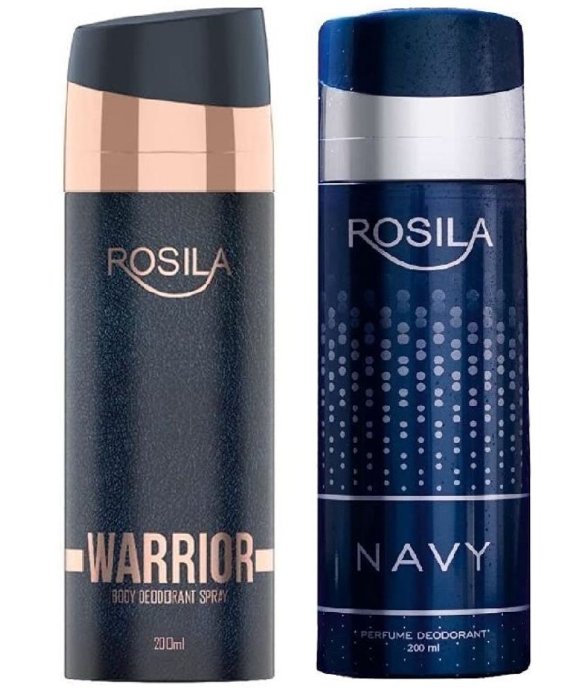     			ROSILA - Rosila 1 WARRIOR & 1 NAVY DEODORANT , Deodorant Spray for Men,Women 400 ml ( Pack of 2 )