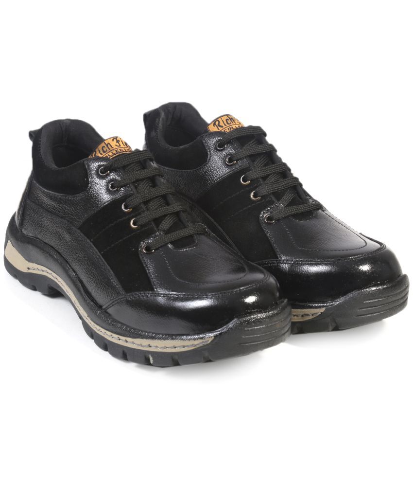 Rich Field Sporty Black Safety Shoes