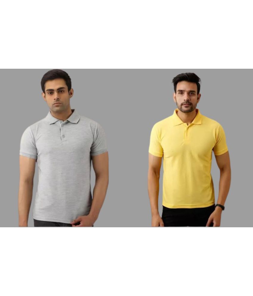     			SKYRISE - Multicolor Cotton Blend Slim Fit Men's Polo T Shirt ( Pack of 2 )