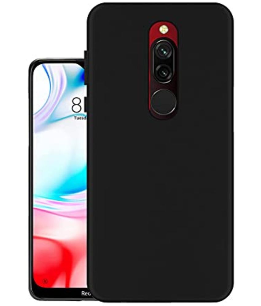     			Spectacular Ace - Black Silicon Plain Cases Compatible For Xiaomi Redmi 8 ( Pack of 1 )