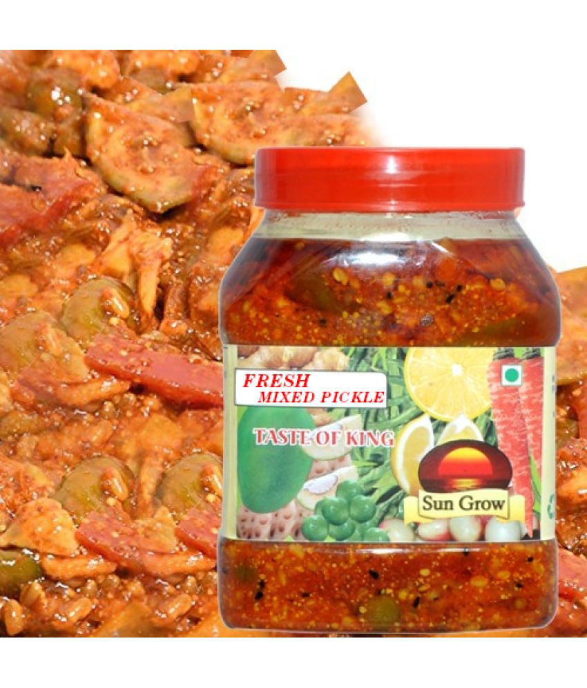     			Sun Grow Fresh All in ONE Mixed Veg. Pickle We Serve Natural You Eat Natural No Artificial Colors & Flavors Pickle 1 kg