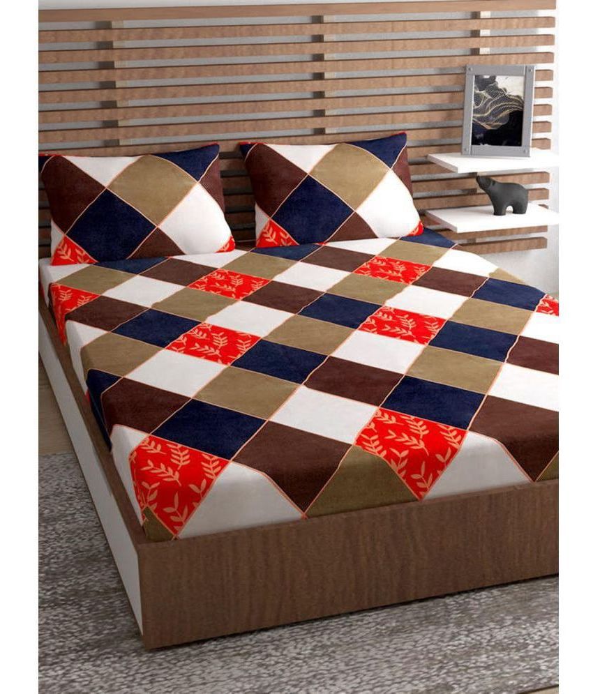 URBAN MAGIC - Multicolor Microfiber Double Bedsheet with 2 Pillow Covers