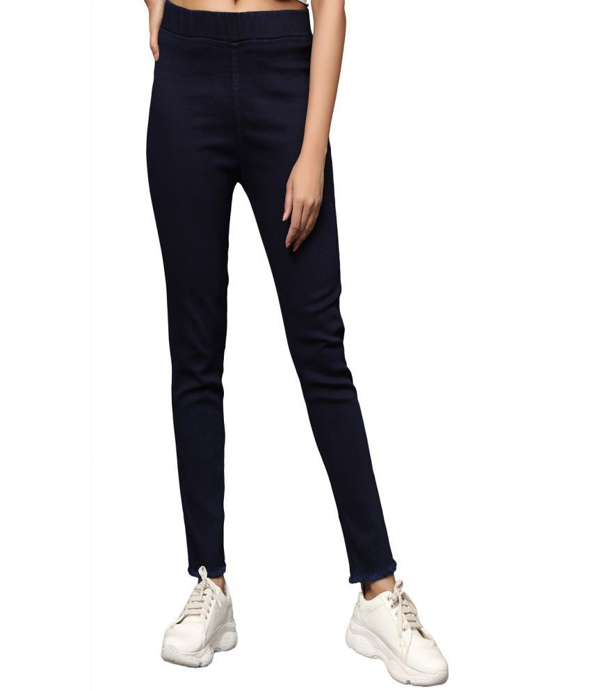     			AngelFab - Denim Regular Fit Navy Blue Women's Jeggings ( Pack of 1 )