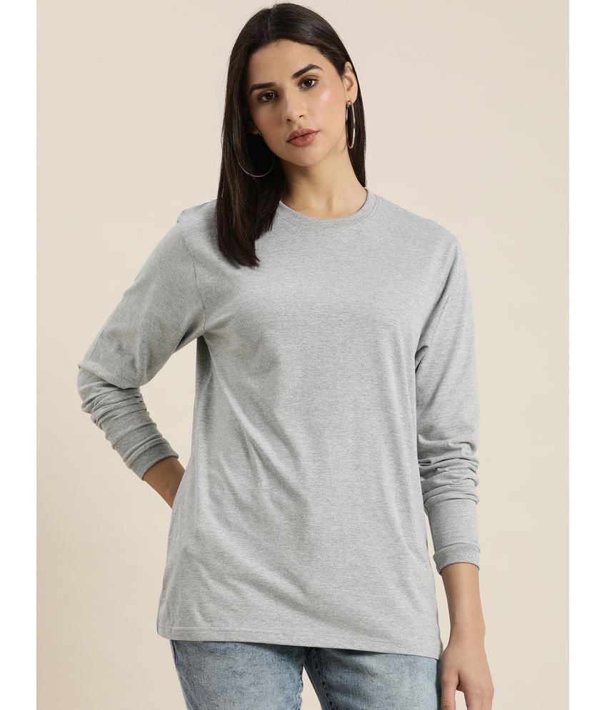     			Dillinger - Grey Melange Cotton Loose Fit Women's T-Shirt ( Pack of 1 )