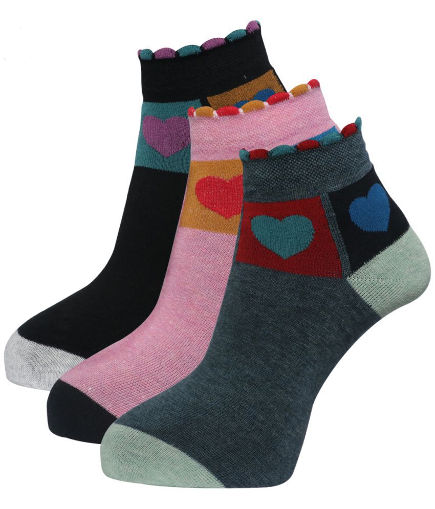     			Dollar - Multicolor Cotton Women's Ankle Length Socks ( Pack of 3 )