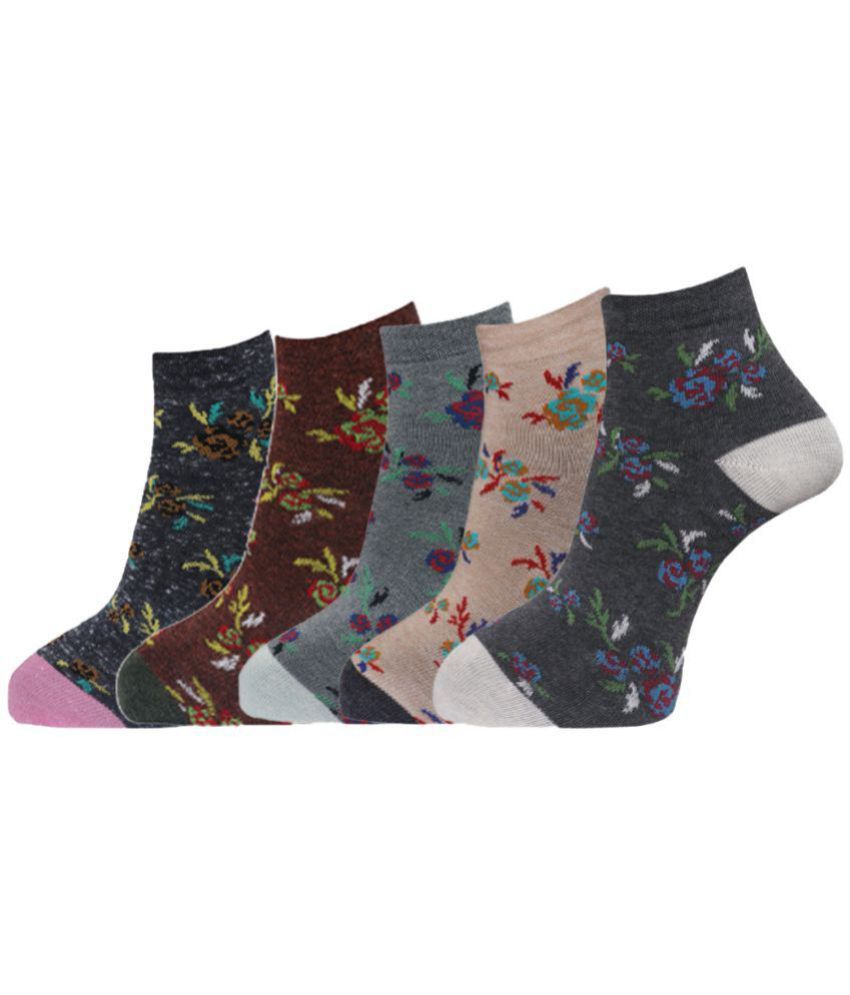     			Dollar - Multicolor Cotton Women's Ankle Length Socks ( Pack of 5 )