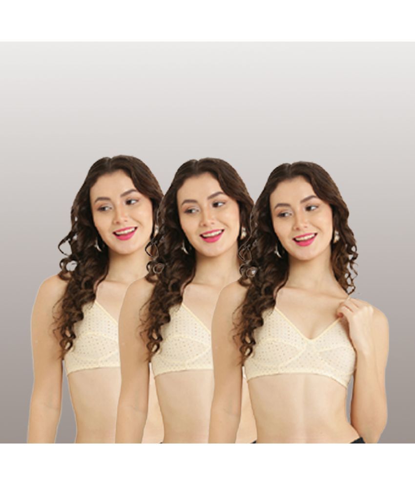     			Hobby Lobby - Beige Cotton Blend Non Padded Women's Teenage Bra ( Pack of 3 )