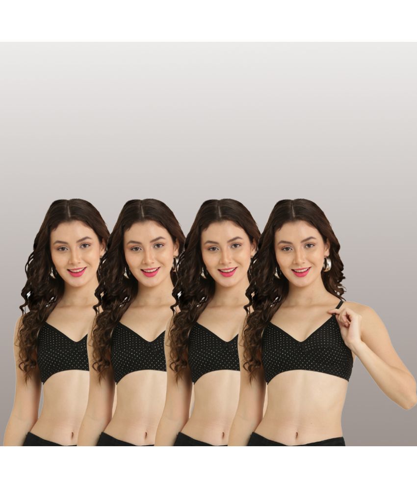     			Hobby Lobby - Black Cotton Blend Non Padded Women's Teenage Bra ( Pack of 4 )