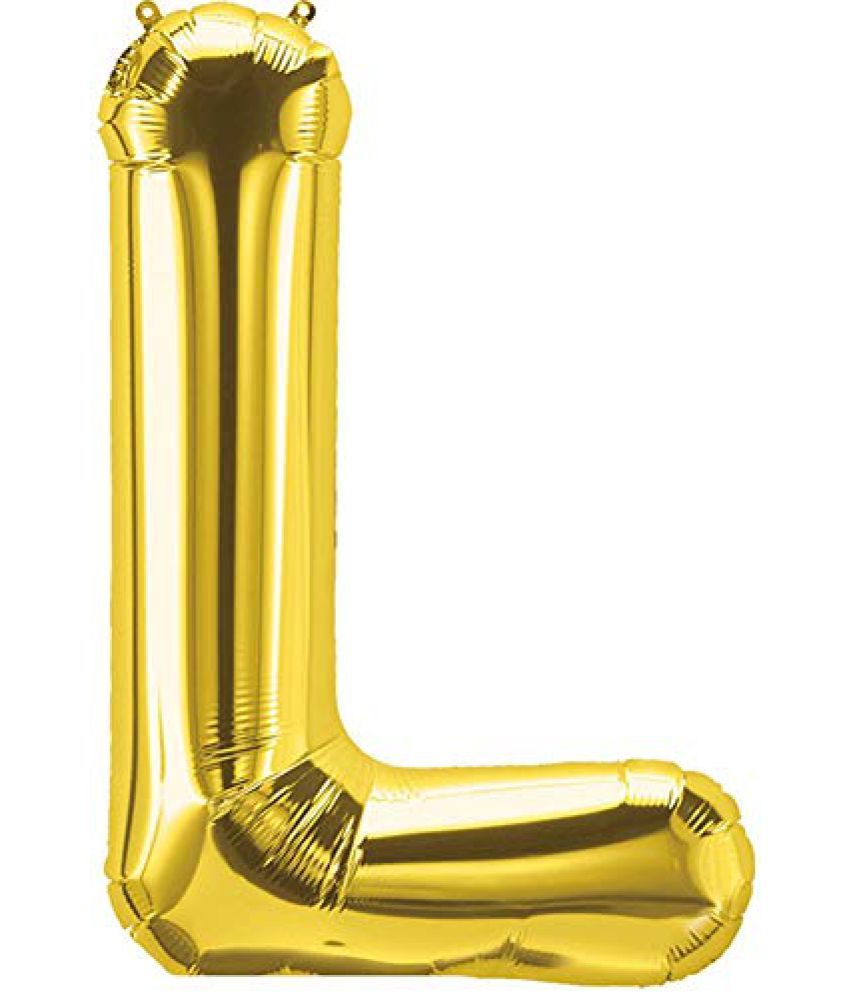     			Lalantopparties Alphabets Balloon L Letter Balloon 16 inch for Party Decoration, birthday, wedding, valentine, bachelorette, bachelors, christmas decoration, theme decoration Gold (Pack of 1 )