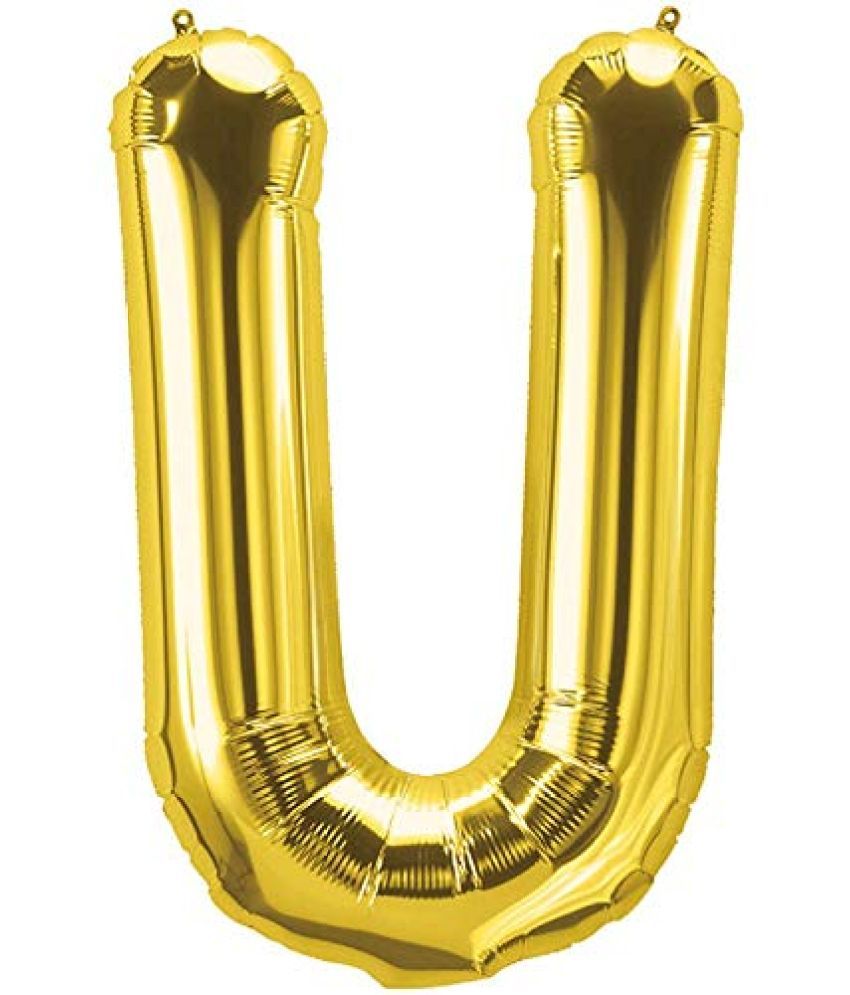     			Lalantopparties Alphabets Balloon U Letter Balloon 16 inch for Party Decoration, birthday, wedding, valentine, bachelorette, bachelors, christmas decoration, theme decoration Gold (Pack of 1 )