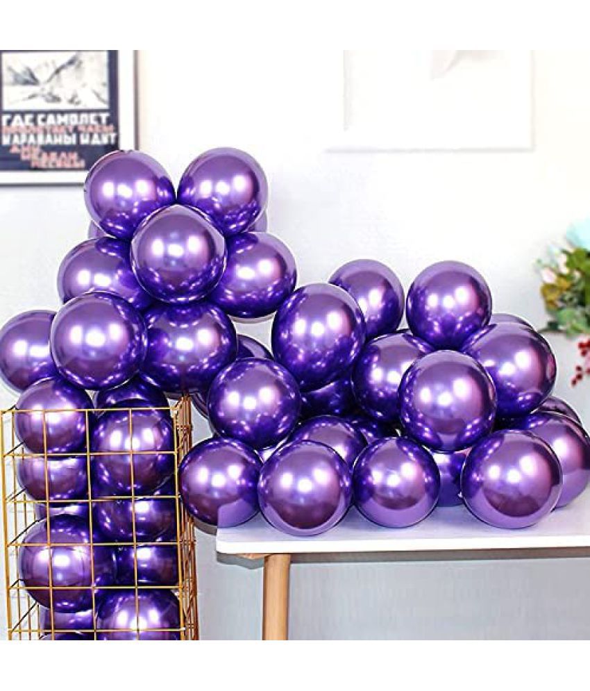     			Lalantopparties Chrome Balloons Latex 12 Inch For birthday decoration, anniversary, valentine, baby surprise, wedding, engagement, bachelorette, bachelors party decoration, Purple (pcs 20 Pack of 1)