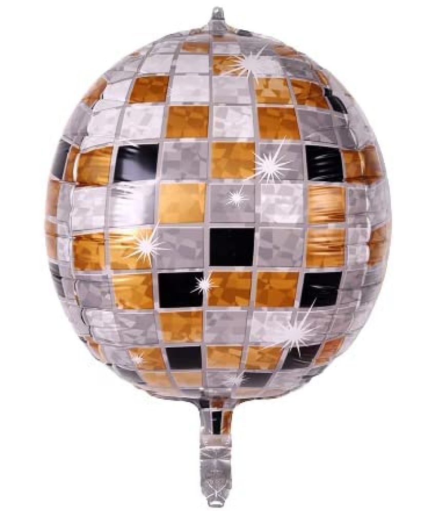     			Lalantopparties Happy Birthday 3D Disco Round Foil Balloon For Birthday Decoration And Party Anniversary Decoration, party supplies Multicolor Pack of 1