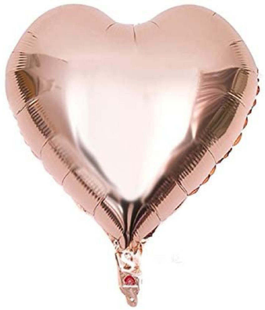     			Lalantopparties Heart Shape Foil Balloon 18 Inch Balloon for Birthday decoration, valentine decoration, wedding, baby decoration, bachelorette, girl decoration, event decoration, Rose Gold (Pack of 1)