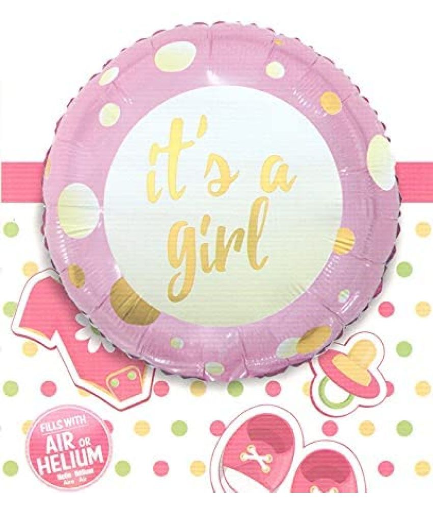     			Lalantopparties Its a Girl Printed Foil Balloon 18 inch For Birthday decoration, girl decoration, theme decoration, baby decoration, welcome home decoration, surprise decoration (Pack of 1)