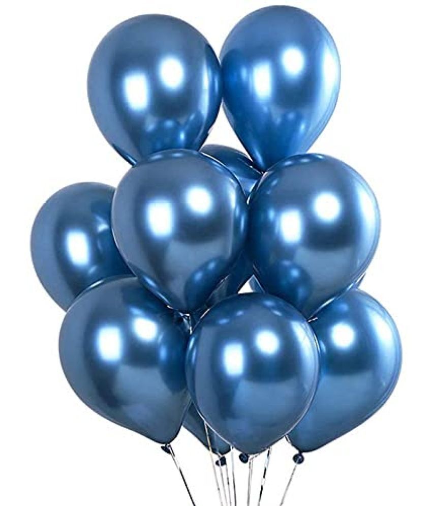     			Lalantopparties Metallic Balloons Latex 9 inch For birthday decoration, anniversary, valentine, baby surprise, wedding, engagement, bachelorette, bachelors party decoration, Dark Blue(35 pcs Pack Of 1)