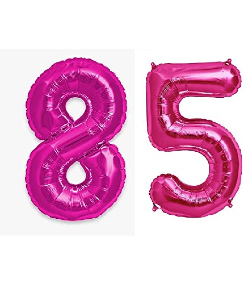     			Lalantopparties Number foil balloon 16 inch 85 number For party decoration, birthday, anniversary, wedding, valentine, baby decoration, bachelorette, bachelors, christmas decoration, Pink (Pack of 1)