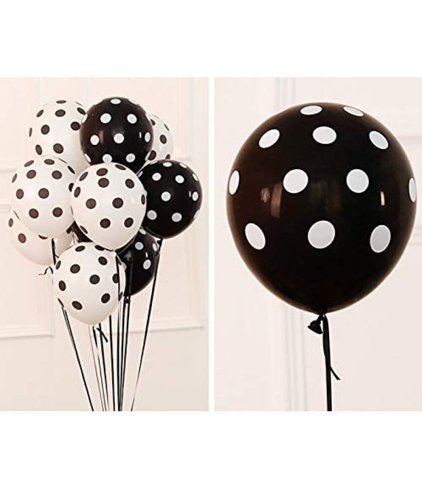     			Lalantopparties Polka Dot Balloon Spotty Balloon For Party Decoration, anniversary, birthday, engagement, bachelorette, bachelors, valentine, bridal shower, Black (10 pcs Pack Of 1)