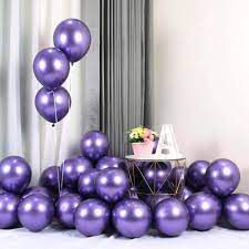     			Lalantopparties Purple Metallic Chrome Balloons, 12 Inch Balloon For Birthday, Wedding, Bachelorette Party, Bridal Shower, Anniversary Party Decorations party supplies Pack of 25