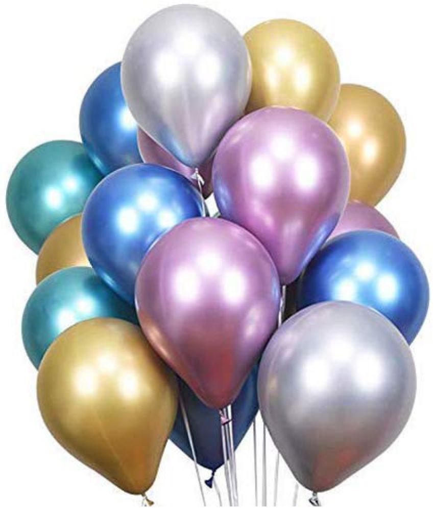     			Lalantopparties Shiny Chrome Balloons For Birthdays, Anniversaries, Weddings, Functions, bridal shower, baby decoration, valentine, Party Occassions, theme decoration balloon, Pink (Pack Of 5)