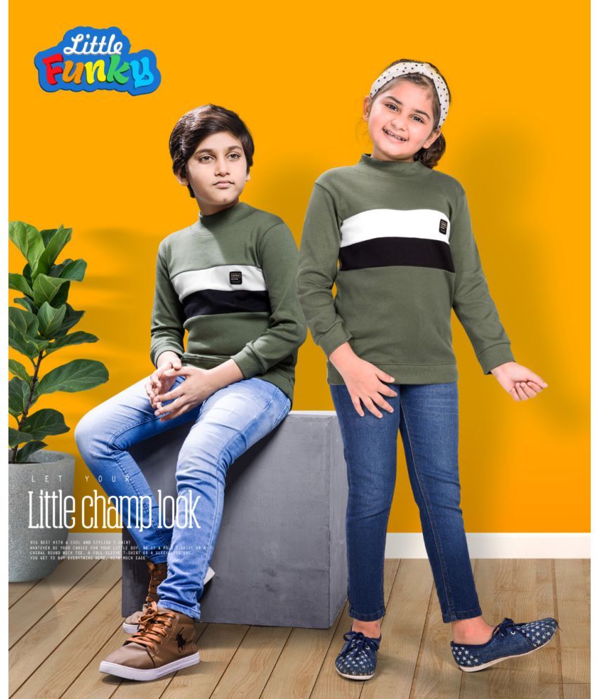     			Little Funky Girls 100% Cotton Thermal ( Olive Green )