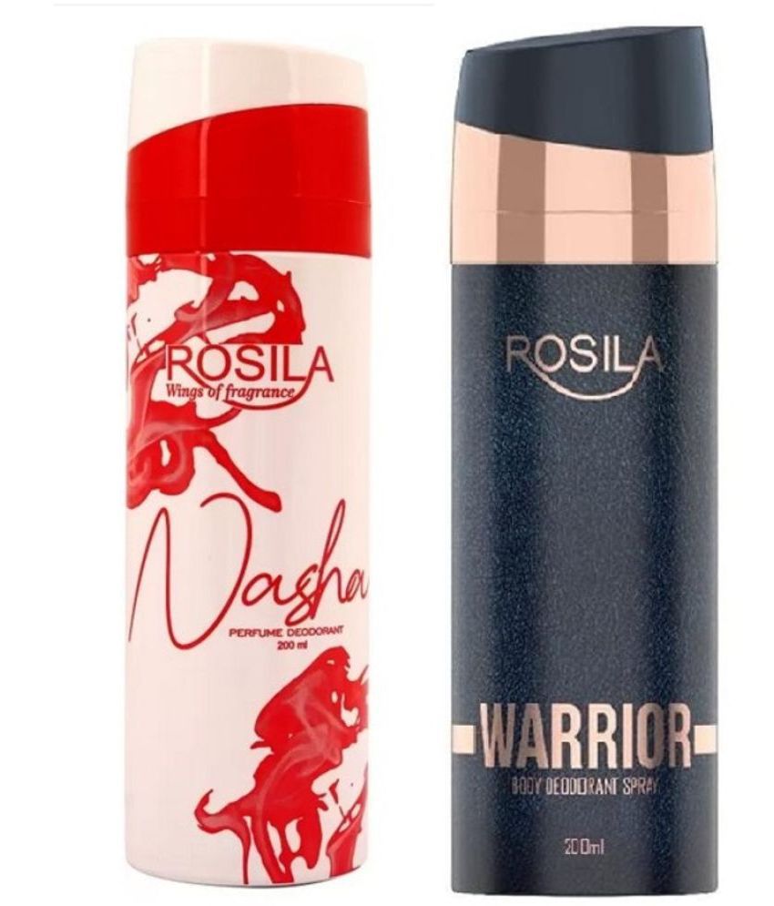     			ROSILA - 1 NASHA 1 WARRIOR DEODORANT Deodorant Spray for Women,Men 400 ml ( Pack of 2 )