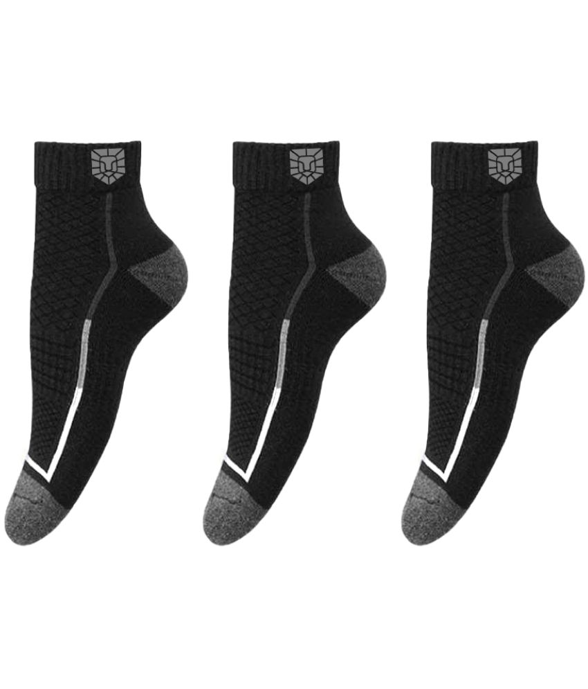     			VAMEAR EXCLUSIVE - Cotton Men's Solid Black Ankle Length Socks ( Pack of 3 )