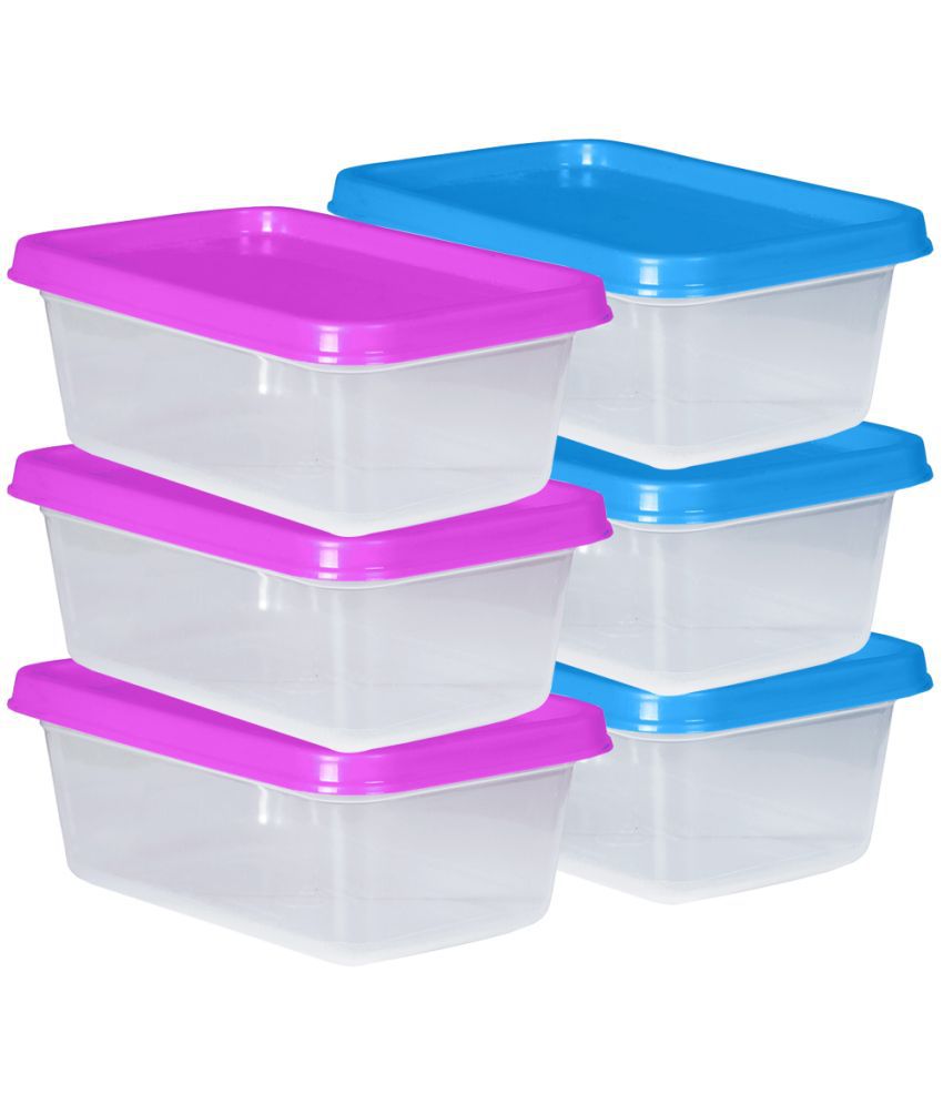 Woolco - storage container Multicolor Plastic Food Container ( Set of 6 ) - 1000 ml