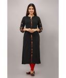 Preksha - Black Rayon Women's Straight Kurti ( Pack of 1 )