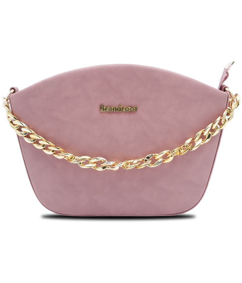     			Brandroot - Pink PU Shoulder Bag