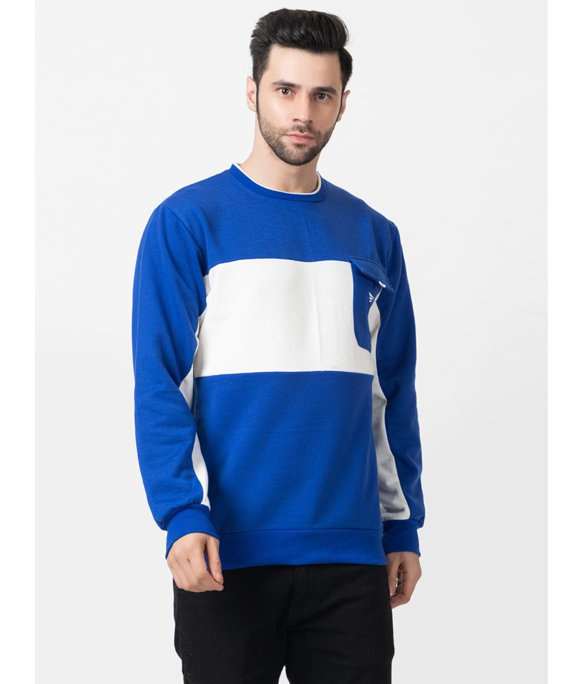     			OAKMANS - Blue Fleece Regular Fit Men's Sweatshirt ( Pack of 1 )