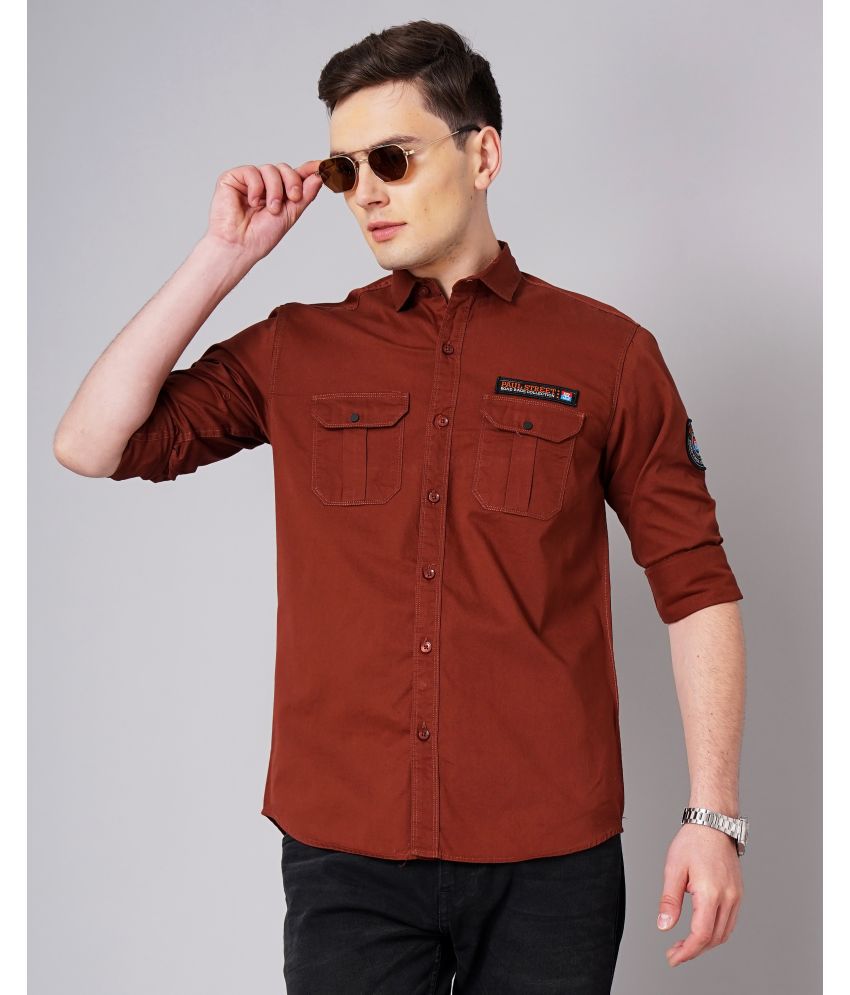    			Paul Street - Brown 100% Cotton Slim Fit Men's Casual Shirt ( Pack of 1 )