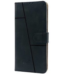 Kosher Traders - Black Artificial Leather Flip Cover Compatible For Vivo V23 ( Pack of 1 )