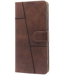 Kosher Traders - Brown Artificial Leather Flip Cover Compatible For Vivo V23 Pro ( Pack of 1 )