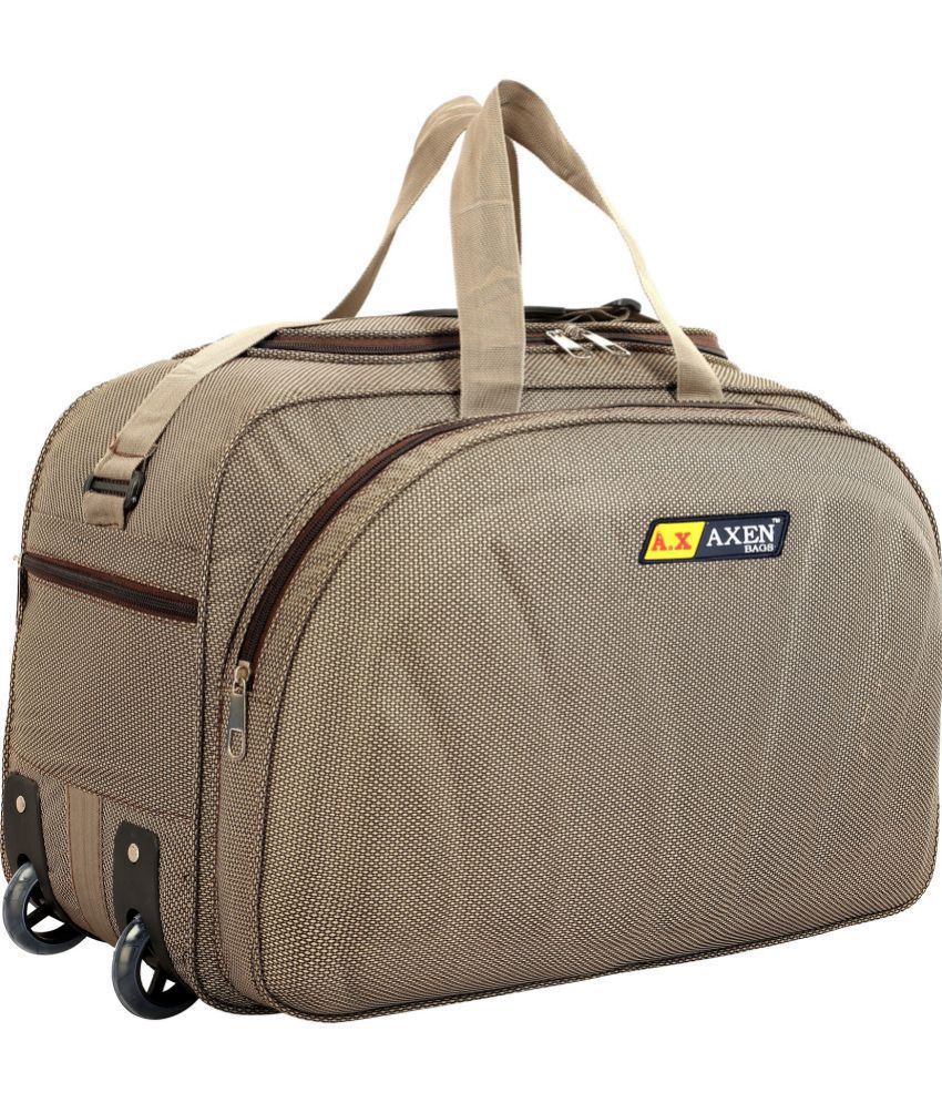     			AXEN BAGS - Brown Polyester Duffle Bag