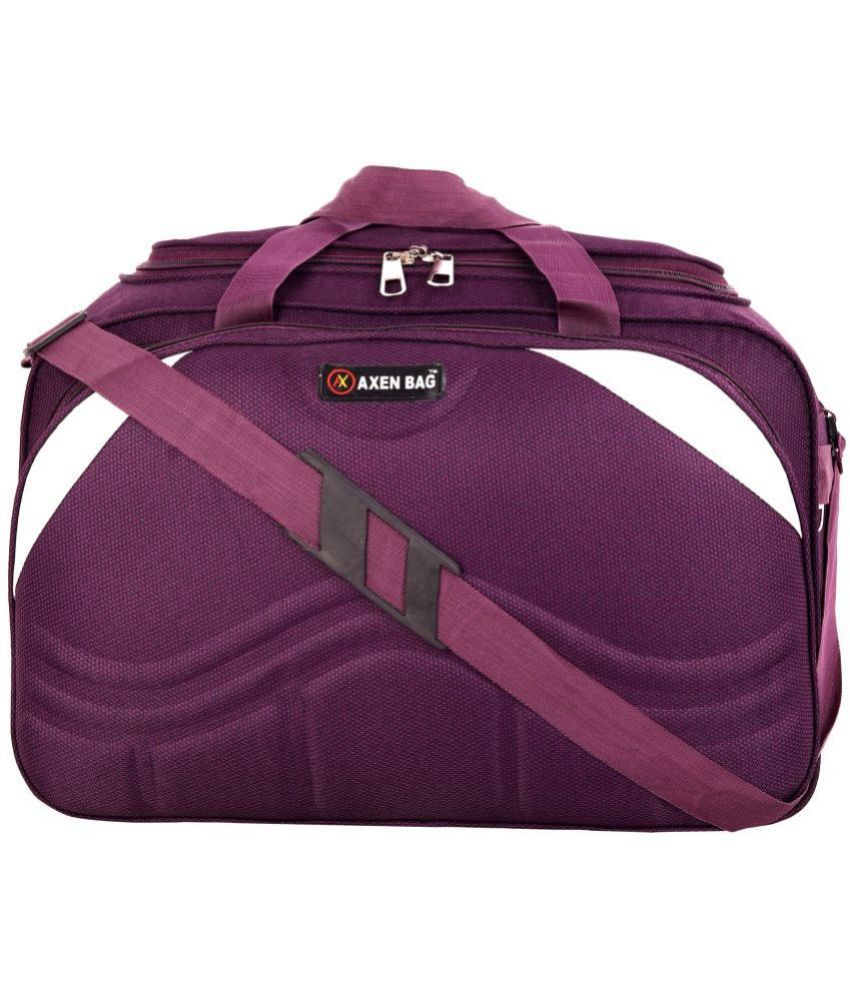     			AXEN BAGS - Purple Polyester Duffle Trolley