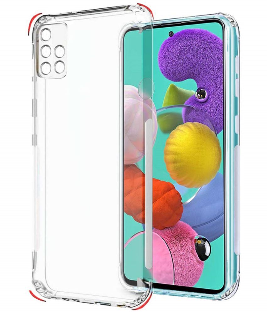     			Case Vault Covers - Transparent Silicon Silicon Soft cases Compatible For Samsung Galaxy A51 ( Pack of 1 )