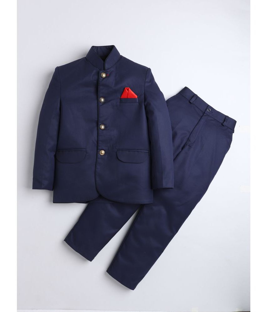     			DKGF Fashion - Navy Polyester Boys 2 Piece Suit ( Pack of 1 )
