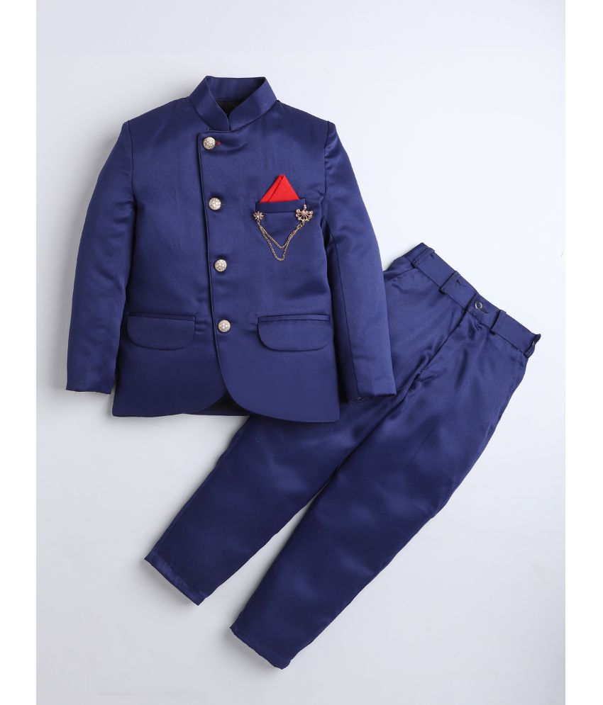    			DKGF Fashion - Royal Blue Polyester Boys 2 Piece Suit ( Pack of 1 )