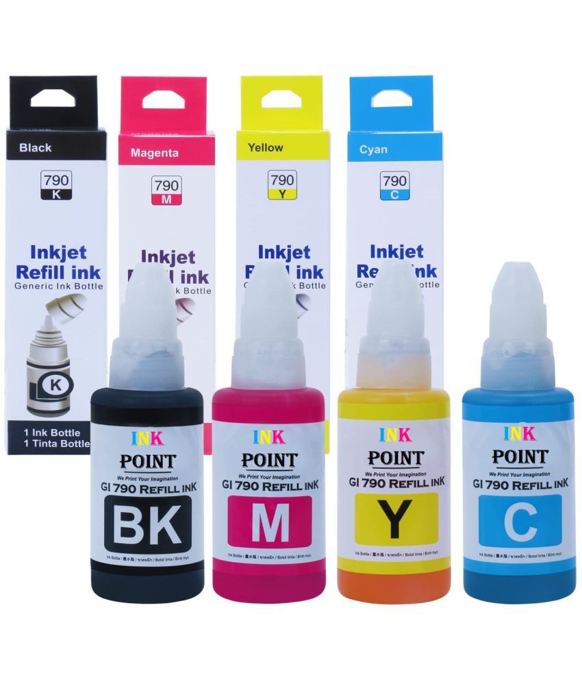     			INK POINT Multicolor Four bottles Refill Kit for GI 790 Ink Refill for C@non G1000 G1010 G1100 G2000 G2002 G2010 G2012 G2100 G3000 G3010 G3012 G3100