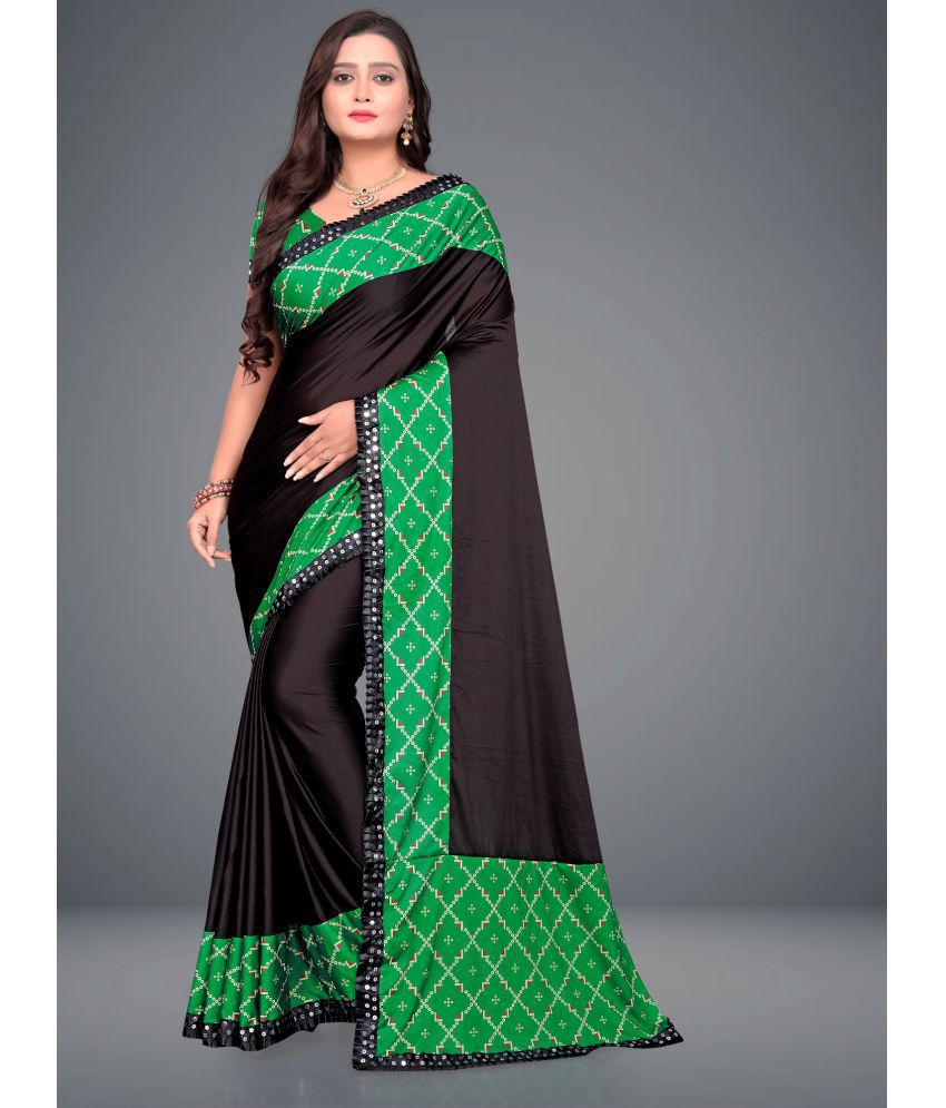     			JULEE - Green Lycra Saree With Blouse Piece ( Pack of 1 )