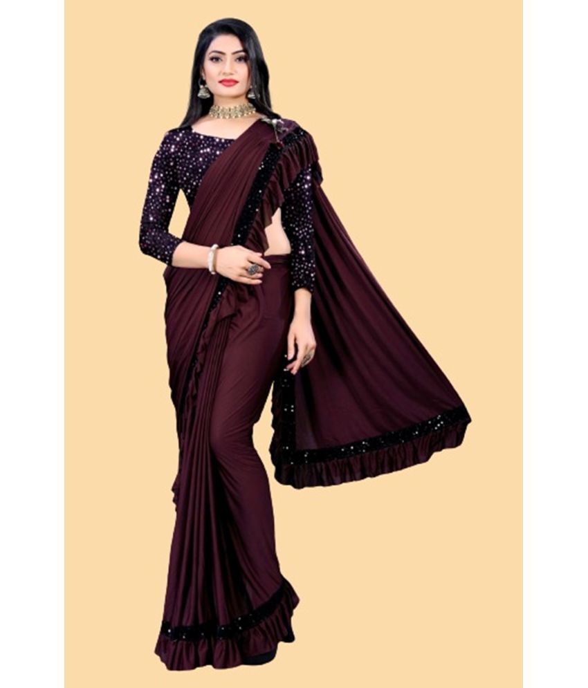     			JULEE - Purple Lycra Saree With Blouse Piece ( Pack of 1 )