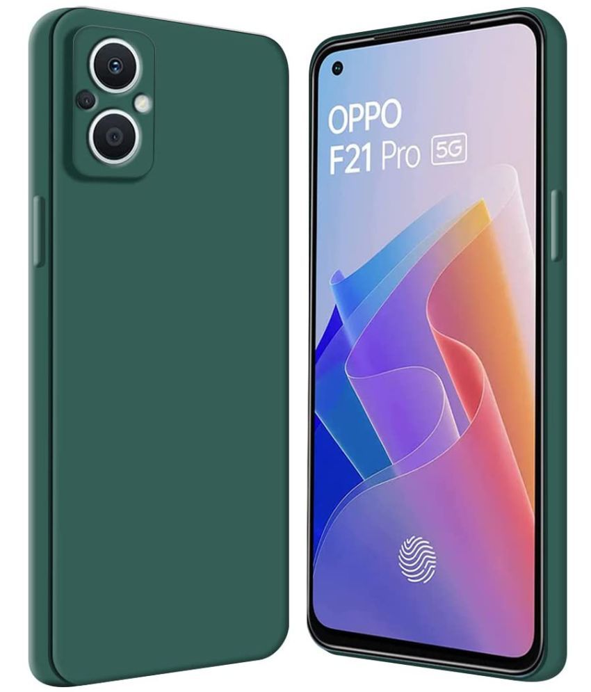     			Kosher Traders - Green Cloth Plain Cases Compatible For Oppo F21 Pro 5g ( Pack of 1 )