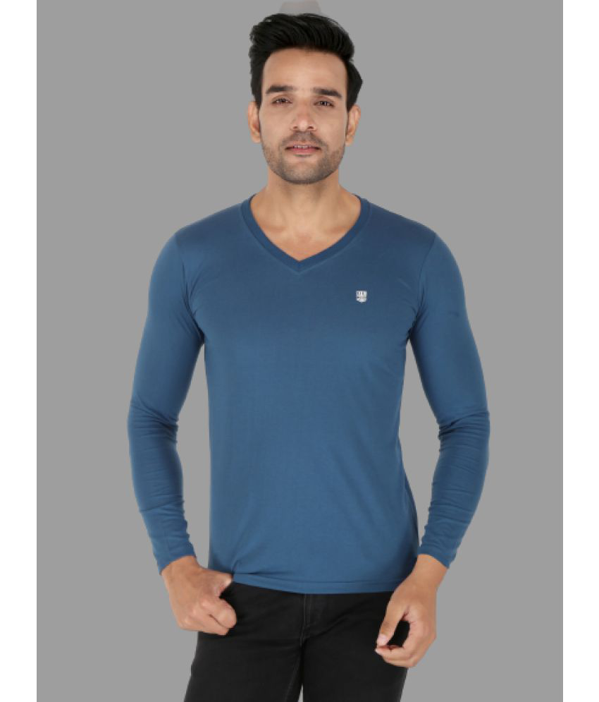MADTEE - Blue 100% Cotton Regular Fit Men's T-Shirt ( Pack of 1 )